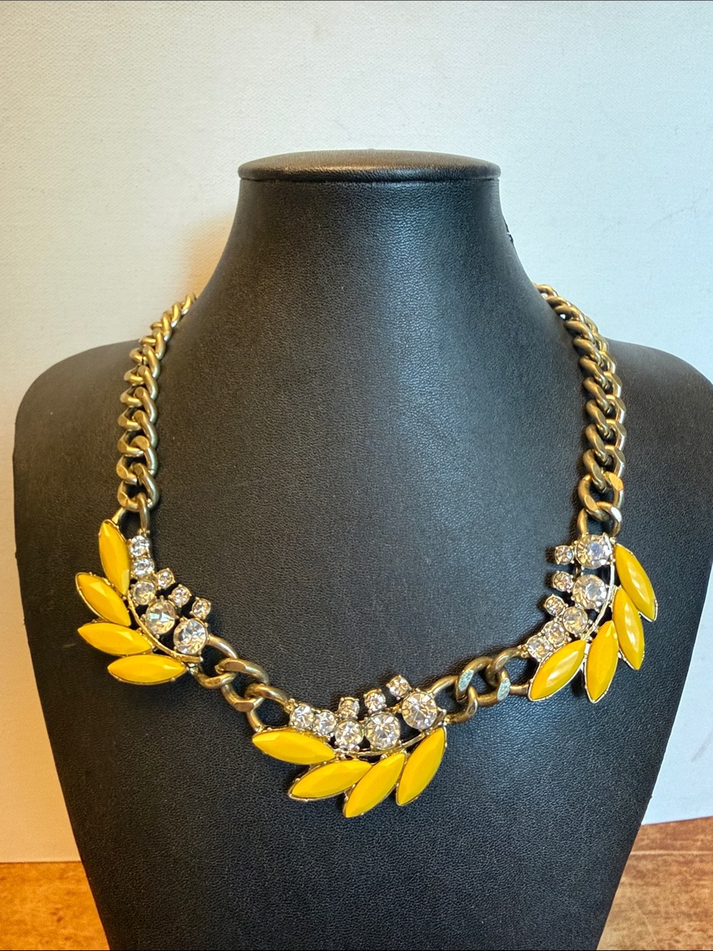 Yellow Leaf Accent Crystal Necklace - Women Jewelry Park Lane